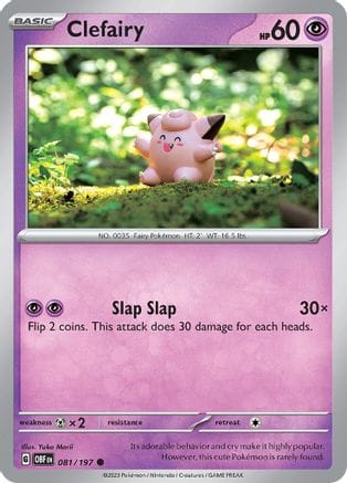 'Pokemon - 'Clefairy 081/197  SV03 Obsidian Flames - Common