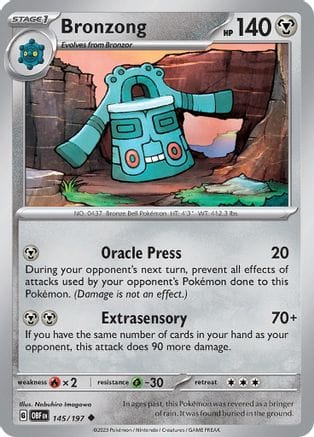 'Pokemon - 'Bronzong 145/197  SV03 Obsidian Flames - Uncommon