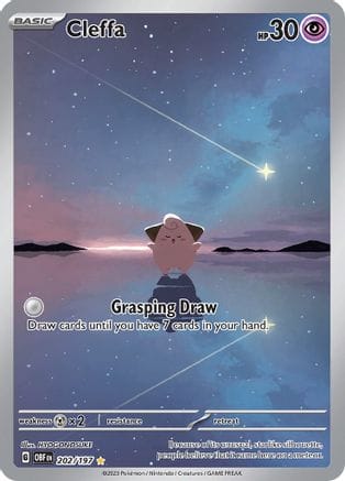 'Pokemon - 'Cleffa 202/197  - Holofoil SV03 Obsidian Flames - Illustration Rare