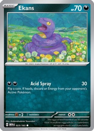 'Pokemon - 'Ekans 023/165  SV Scarlet & Violet 151 - Common