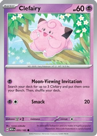 'Pokemon - 'Clefairy 035/165  - Reverse Holofoil SV Scarlet & Violet 151 - Common