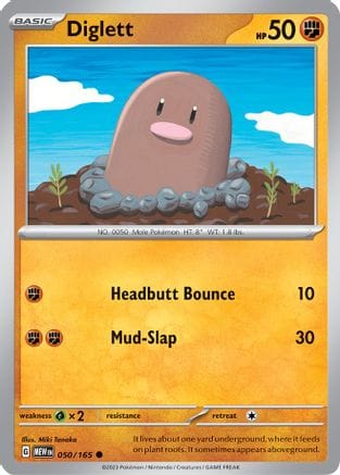 'Pokemon - 'Diglett 050/165  SV Scarlet & Violet 151 - Common