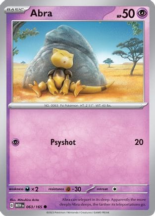 'Pokemon - 'Abra 063/165  SV Scarlet & Violet 151 - Common