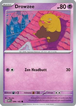 'Pokemon - 'Drowzee 096/165  - Reverse Holofoil SV Scarlet & Violet 151 - Common