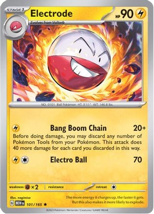 'Pokemon - 'Electrode 101/165  - Reverse Holofoil SV Scarlet & Violet 151 - Rare