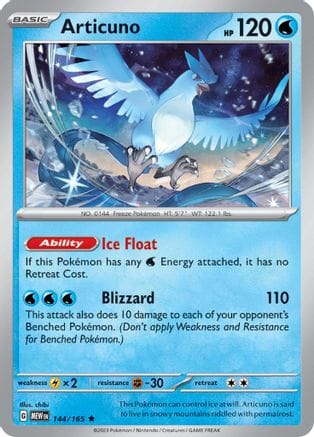 'Pokemon - 'Articuno 144/165  - Holofoil SV Scarlet & Violet 151 - Rare