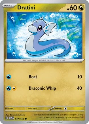 'Pokemon - 'Dratini 147/165  SV Scarlet & Violet 151 - Common