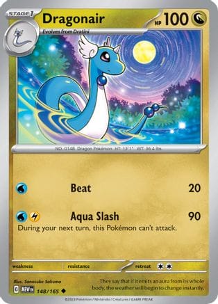 'Pokemon - 'Dragonair 148/165  - Reverse Holofoil SV Scarlet & Violet 151 - Uncommon