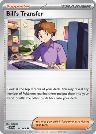 'Pokemon - 'Bill's Transfer 156/165  SV Scarlet & Violet 151 - Uncommon