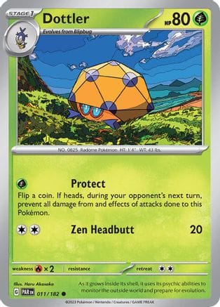'Pokemon - 'Dottler 011/182  SV04 Paradox Rift - Common