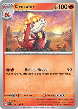'Pokemon - 'Crocalor 024/182  - Reverse Holofoil SV04 Paradox Rift - Uncommon
