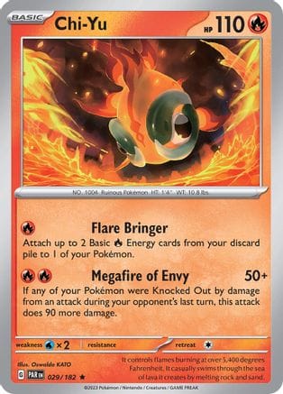 'Pokemon - 'Chi-Yu 029/182  - Reverse Holofoil SV04 Paradox Rift - Rare