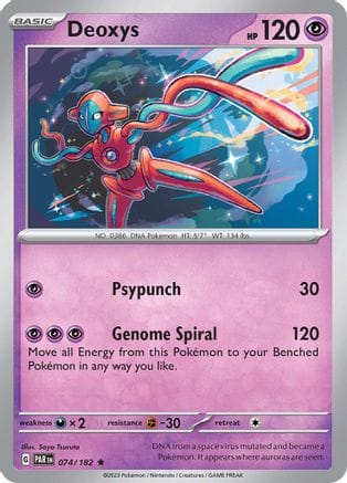'Pokemon - 'Deoxys 074/182  - Holofoil SV04 Paradox Rift - Rare