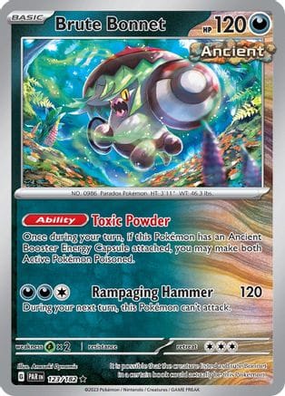 'Pokemon - 'Brute Bonnet 123/182  - Holofoil SV04 Paradox Rift - Rare