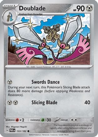 'Pokemon - 'Doublade 133/182  SV04 Paradox Rift - Common