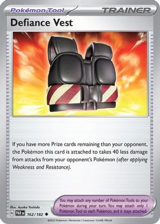 'Pokemon - 'Defiance Vest 162/182  - Reverse Holofoil SV04 Paradox Rift - Uncommon