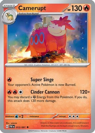 'Pokemon - 'Camerupt 012/091  SV Paldean Fates - Uncommon