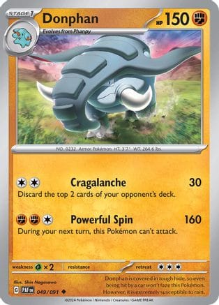 'Pokemon - 'Donphan 049/091  - Reverse Holofoil SV Paldean Fates - Uncommon