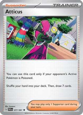 'Pokemon - 'Atticus 077/091  - Reverse Holofoil SV Paldean Fates - Uncommon