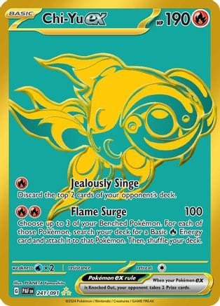 'Pokemon - 'Chi-Yu ex 241/091  - Holofoil SV Paldean Fates - Hyper Rare