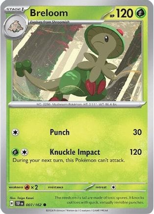 'Pokemon - 'Breloom 007/162  SV05 Temporal Forces - Common