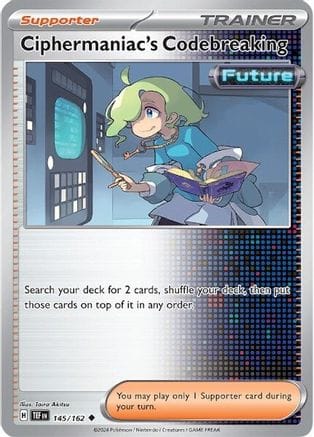 'Pokemon - 'Ciphermaniac's Codebreaking 145/162  - Reverse Holofoil SV05 Temporal Forces - Uncommon