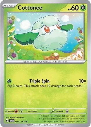 'Pokemon - 'Cottonee 014/162  SV05 Temporal Forces - Common