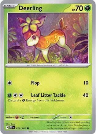 'Pokemon - 'Deerling 016/162  SV05 Temporal Forces - Common