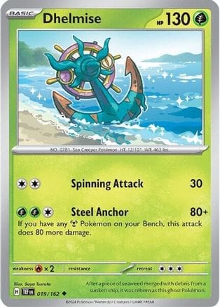 'Pokemon - 'Dhelmise 019/162  - Reverse Holofoil SV05 Temporal Forces - Uncommon