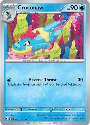'Pokemon - 'Croconaw 040/162  SV05 Temporal Forces - Common