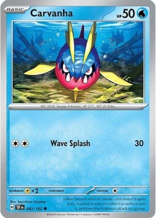 'Pokemon - 'Carvanha 042/162  SV05 Temporal Forces - Common