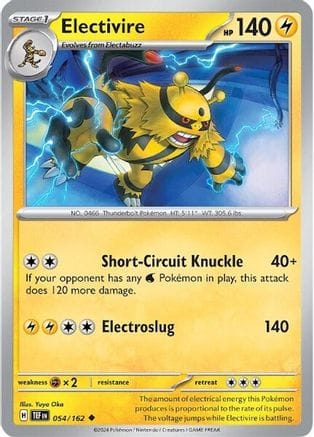 'Pokemon - 'Electivire 054/162  SV05 Temporal Forces - Uncommon