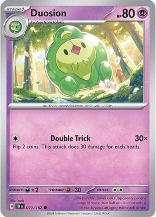 'Pokemon - 'Duosion 071/162  SV05 Temporal Forces - Common