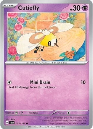 'Pokemon - 'Cutiefly 075/162  - Reverse Holofoil SV05 Temporal Forces - Common