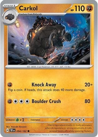 'Pokemon - 'Carkol 094/162  SV05 Temporal Forces - Common