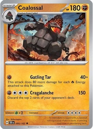 'Pokemon - 'Coalossal 095/162  - Reverse Holofoil SV05 Temporal Forces - Uncommon