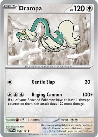 'Pokemon - 'Drampa 138/162  - Reverse Holofoil SV05 Temporal Forces - Rare