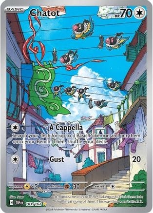 'Pokemon - 'Chatot 181/162  - Holofoil SV05 Temporal Forces - Illustration Rare