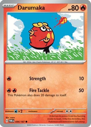 'Pokemon - 'Darumaka 034/167  SV06 Twilight Masquerade - Common