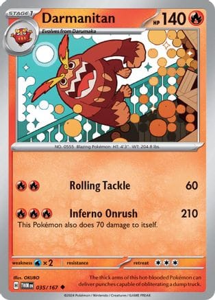 'Pokemon - 'Darmanitan 035/167  - Reverse Holofoil SV06 Twilight Masquerade - Uncommon