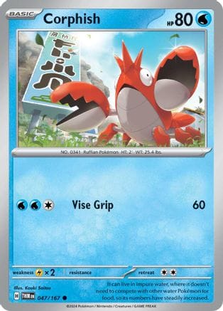 'Pokemon - 'Corphish 047/167  SV06 Twilight Masquerade - Common