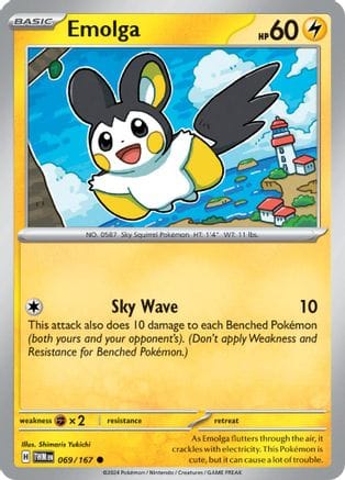 'Pokemon - 'Emolga 069/167  - Reverse Holofoil SV06 Twilight Masquerade - Common
