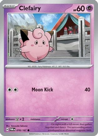 'Pokemon - 'Clefairy 078/167  - Reverse Holofoil SV06 Twilight Masquerade - Common