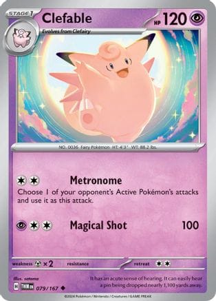 'Pokemon - 'Clefable 079/167  SV06 Twilight Masquerade - Uncommon