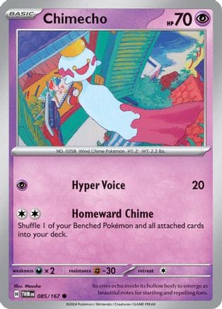 'Pokemon - 'Chimecho 085/167  SV06 Twilight Masquerade - Common