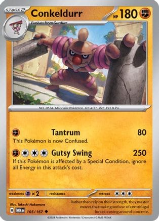 'Pokemon - 'Conkeldurr 105/167  SV06 Twilight Masquerade - Uncommon