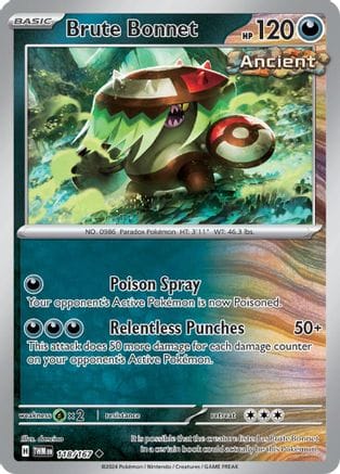 'Pokemon - 'Brute Bonnet 118/167  - Reverse Holofoil SV06 Twilight Masquerade - Uncommon