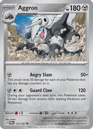 'Pokemon - 'Aggron 122/167  - Reverse Holofoil SV06 Twilight Masquerade - Uncommon