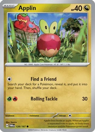 'Pokemon - 'Applin 126/167  - Reverse Holofoil SV06 Twilight Masquerade - Common