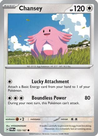 'Pokemon - 'Chansey 133/167  - Reverse Holofoil SV06 Twilight Masquerade - Common